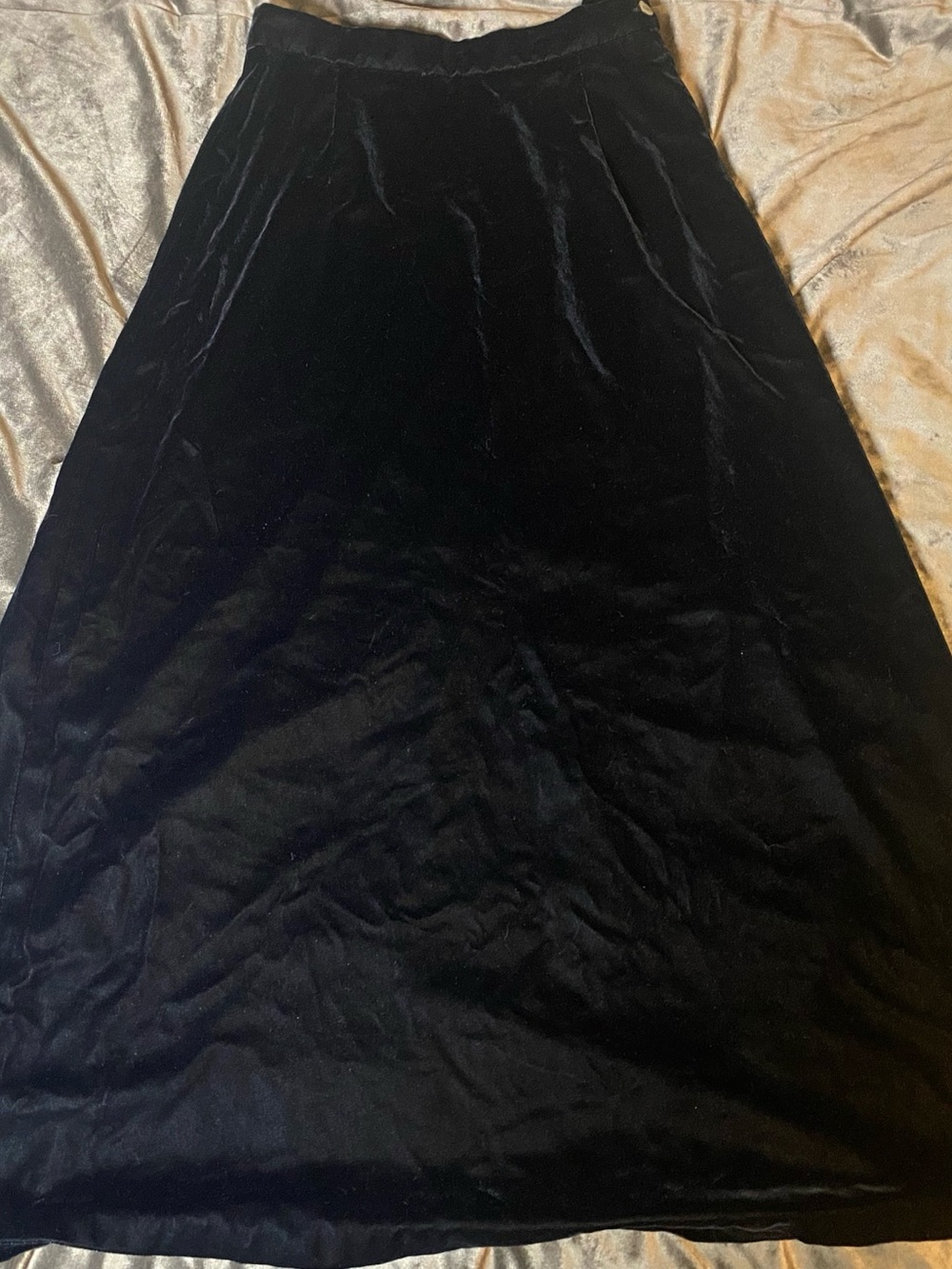 Susan Bristol Black Velvet Maxi Skirt